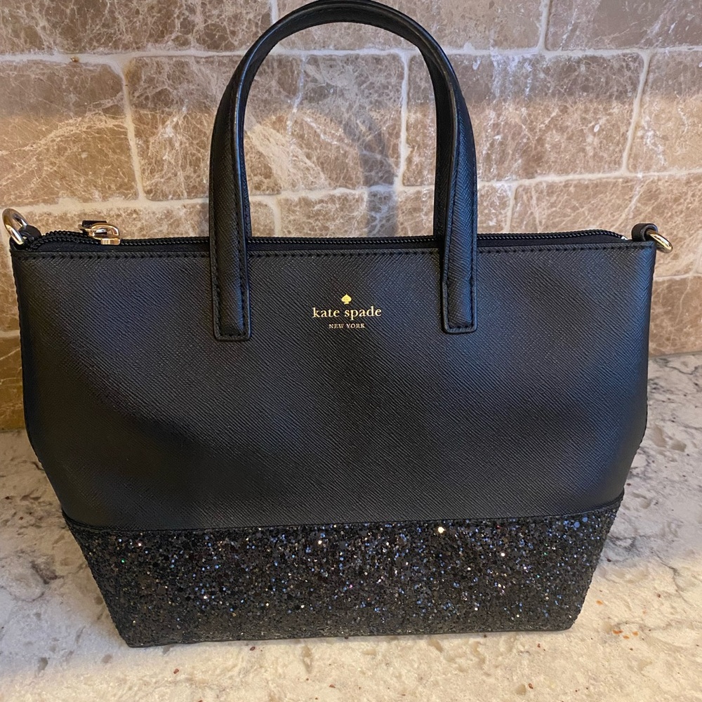 Like new Kate Spade glitter sparkly black purse